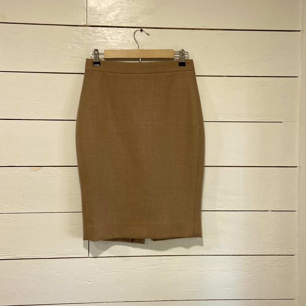 J. Crew Pencil Skirt Wool Tan Size 2